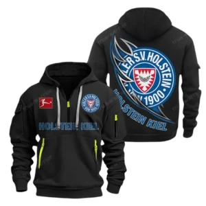 Holstein Kiel Hoodie Reißverschluss, Kapuzenpullover mit Allover-Druck Holstein Kiel BDE3004282501 - Schwarz