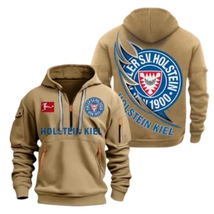 Holstein Kiel Hoodie Reißverschluss, Kapuzenpullover mit Allover-Druck Holstein Kiel BDE3004282501 - Khaki