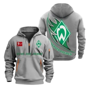 SV Werder Bremen Hoodie Reißverschluss, Kapuzenpullover mit Allover-Druck SV Werder Bremen BDE3004282502 - Grau