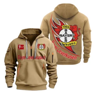 Bayer 04 Leverkusen Hoodie Reißverschluss, Kapuzenpullover mit Allover-Druck Bayer 04 Leverkusen BDE3004282503 - Khaki