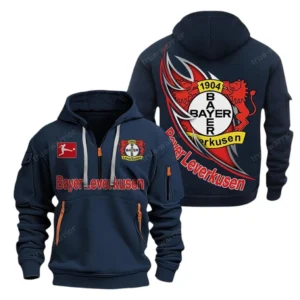 Bayer 04 Leverkusen Hoodie Reißverschluss, Kapuzenpullover mit Allover-Druck Bayer 04 Leverkusen BDE3004282503 - Marineblau