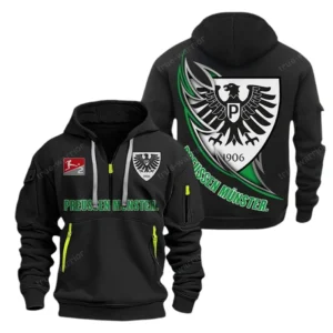 Preussen Munster Hoodie Reißverschluss, Kapuzenpullover mit Allover-Druck Preussen Munster BDE3004282505 - Schwarz