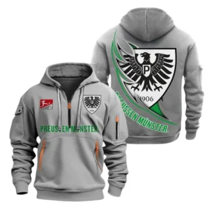 Preussen Munster Hoodie Reißverschluss, Kapuzenpullover mit Allover-Druck Preussen Munster BDE3004282505 - Grau