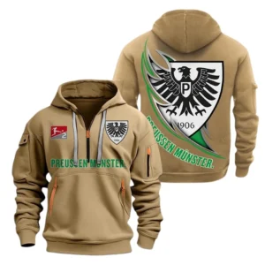 Preussen Munster Hoodie Reißverschluss, Kapuzenpullover mit Allover-Druck Preussen Munster BDE3004282505 - Khaki