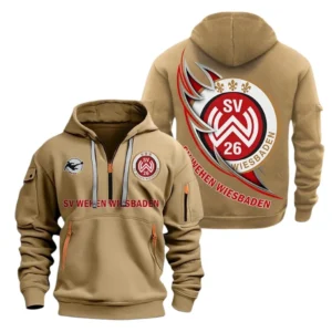 Wehen Wiesbaden Hoodie Reißverschluss, Kapuzenpullover mit Allover-Druck Wehen Wiesbaden BDE3004282506 - Khaki