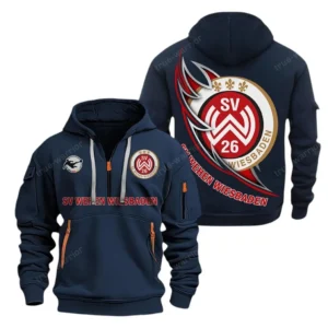 Wehen Wiesbaden Hoodie Reißverschluss, Kapuzenpullover mit Allover-Druck Wehen Wiesbaden BDE3004282506 - Marineblau