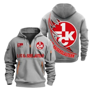 FC Kaiserslautern Hoodie Reißverschluss, Kapuzenpullover mit Allover-Druck FC Kaiserslautern BDE3004282508 - Grau
