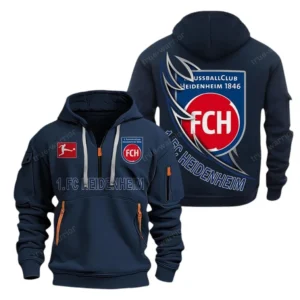 FC Heidenheim Hoodie Reißverschluss, Kapuzenpullover mit Allover-Druck FC Heidenheim BDE3004282509 - Marineblau