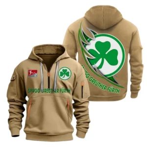 SpVgg Greuther Furth Hoodie Reißverschluss, Kapuzenpullover mit Allover-Druck SpVgg Greuther Furth BDE3004282511 - Khaki