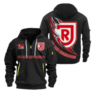 Jahn Regensburg Hoodie Reißverschluss, Kapuzenpullover mit Allover-Druck Jahn Regensburg BDE3004282516 - Schwarz
