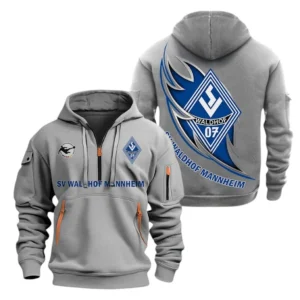 Waldhof Mannheim Hoodie Reißverschluss, Kapuzenpullover mit Allover-Druck Waldhof Mannheim BDE3004282518 - Grau