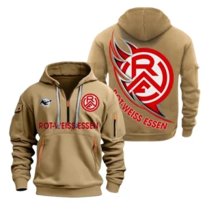 Rot-Weiss Essen e.V Hoodie Reißverschluss, Kapuzenpullover mit Allover-Druck Rot-Weiss Essen e.V BDE3004282519 - Khaki