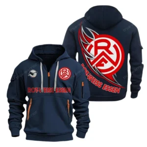 Rot-Weiss Essen e.V Hoodie Reißverschluss, Kapuzenpullover mit Allover-Druck Rot-Weiss Essen e.V BDE3004282519 - Marineblau