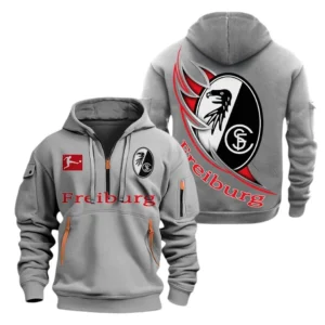 SC Freiburg Hoodie Reißverschluss, Kapuzenpullover mit Allover-Druck SC Freiburg BDE3004282522 - Grau
