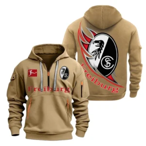 SC Freiburg Hoodie Reißverschluss, Kapuzenpullover mit Allover-Druck SC Freiburg BDE3004282522 - Khaki