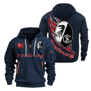 SC Freiburg Hoodie Reißverschluss, Kapuzenpullover mit Allover-Druck SC Freiburg BDE3004282522 - Marineblau