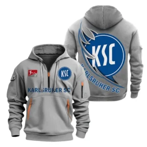 Karlsruher SC Hoodie Reißverschluss, Kapuzenpullover mit Allover-Druck Karlsruher SC BDE3004282523 - Grau