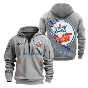 Hansa Rostock Hoodie Reißverschluss, Kapuzenpullover mit Allover-Druck Hansa Rostock BDE3004282525 - Grau