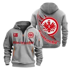 Eintracht Frankfurt Hoodie Reißverschluss, Kapuzenpullover mit Allover-Druck Eintracht Frankfurt BDE3004282526 - Grau