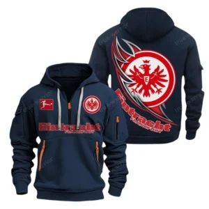 Eintracht Frankfurt Hoodie Reißverschluss, Kapuzenpullover mit Allover-Druck Eintracht Frankfurt BDE3004282526 - Marineblau