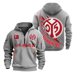 FSV Mainz 05 Hoodie Reißverschluss, Kapuzenpullover mit Allover-Druck FSV Mainz 05 BDE3004282527 - Grau