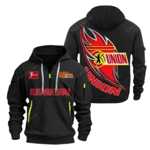 Union Berlin Hoodie Reißverschluss, Kapuzenpullover mit Allover-Druck Union Berlin BDE3004282529 - Schwarz