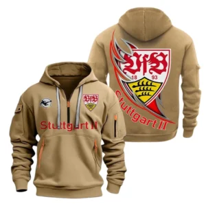 VfB Stuttgart II Hoodie Reißverschluss, Kapuzenpullover mit Allover-Druck VfB Stuttgart II BDE3004282531 - Khaki