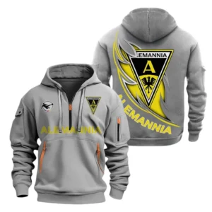 Alemannia Aachen Hoodie Reißverschluss, Kapuzenpullover mit Allover-Druck Alemannia Aachen BDE3004282532 - Grau