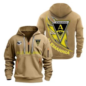 Alemannia Aachen Hoodie Reißverschluss, Kapuzenpullover mit Allover-Druck Alemannia Aachen BDE3004282532 - Khaki