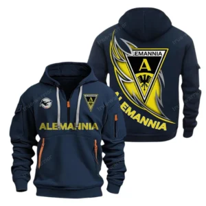 Alemannia Aachen Hoodie Reißverschluss, Kapuzenpullover mit Allover-Druck Alemannia Aachen BDE3004282532 - Marineblau