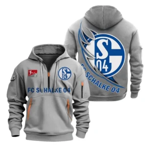 FC Schalke 04 Hoodie Reißverschluss, Kapuzenpullover mit Allover-Druck FC Schalke 04 BDE3004282533 - Grau
