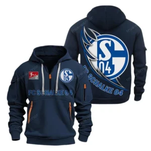 FC Schalke 04 Hoodie Reißverschluss, Kapuzenpullover mit Allover-Druck FC Schalke 04 BDE3004282533 - Marineblau