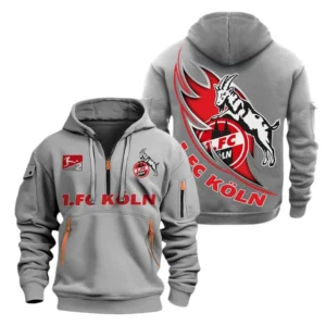 FC Koln Hoodie Reißverschluss, Kapuzenpullover mit Allover-Druck FC Koln BDE3004282536 - Grau