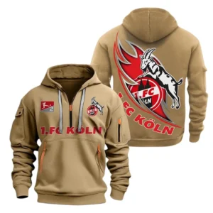 FC Koln Hoodie Reißverschluss, Kapuzenpullover mit Allover-Druck FC Koln BDE3004282536 - Khaki