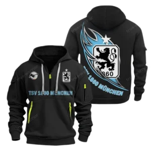1860 Munich Hoodie Reißverschluss, Kapuzenpullover mit Allover-Druck 1860 Munich BDE3004282537 - Schwarz