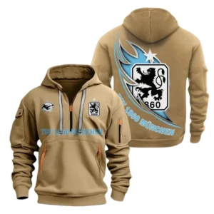 1860 Munich Hoodie Reißverschluss, Kapuzenpullover mit Allover-Druck 1860 Munich BDE3004282537 - Khaki