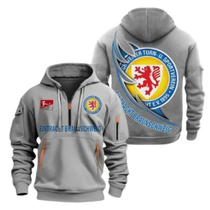 Eintracht Braunschweig Hoodie Reißverschluss, Kapuzenpullover mit Allover-Druck Eintracht Braunschweig BDE3004282539 - Grau