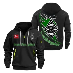 Borussia Monchengladbach Hoodie Reißverschluss, Kapuzenpullover mit Allover-Druck Borussia Monchengladbach BDE3004282540 - Schwarz