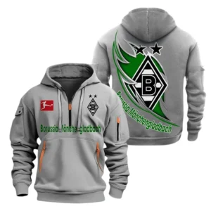 Borussia Monchengladbach Hoodie Reißverschluss, Kapuzenpullover mit Allover-Druck Borussia Monchengladbach BDE3004282540 - Grau