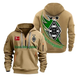 Borussia Monchengladbach Hoodie Reißverschluss, Kapuzenpullover mit Allover-Druck Borussia Monchengladbach BDE3004282540 - Khaki