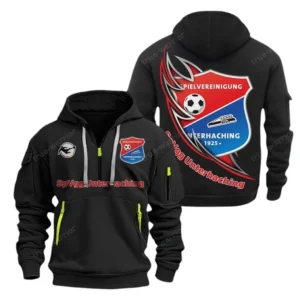 SpVgg Unterhaching Hoodie Reißverschluss, Kapuzenpullover mit Allover-Druck SpVgg Unterhaching BDE3004282541 - Schwarz