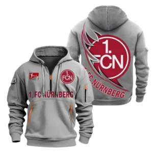 FC Nurnberg Hoodie Reißverschluss, Kapuzenpullover mit Allover-Druck FC Nurnberg BDE3004282543 - Grau