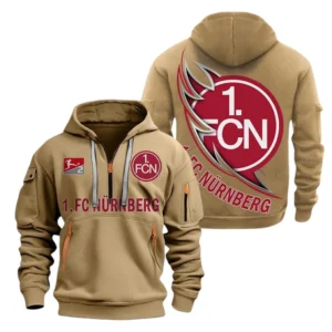 FC Nurnberg Hoodie Reißverschluss, Kapuzenpullover mit Allover-Druck FC Nurnberg BDE3004282543 - Khaki