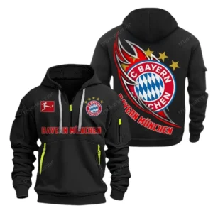 FC Bayern Munchen Hoodie Reißverschluss, Kapuzenpullover mit Allover-Druck FC Bayern Munchen BDE3004282550 - Schwarz