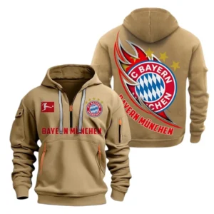 FC Bayern Munchen Hoodie Reißverschluss, Kapuzenpullover mit Allover-Druck FC Bayern Munchen BDE3004282550 - Khaki