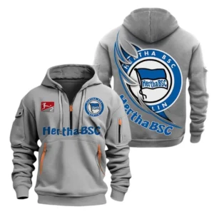 Hertha BSC Hoodie Reißverschluss, Kapuzenpullover mit Allover-Druck Hertha BSC BDE3004282552 - Grau