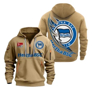 Hertha BSC Hoodie Reißverschluss, Kapuzenpullover mit Allover-Druck Hertha BSC BDE3004282552 - Khaki