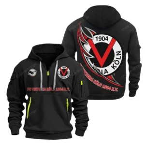 Viktoria Koln Hoodie Reißverschluss, Kapuzenpullover mit Allover-Druck Viktoria Koln BDE3004282553 - Schwarz