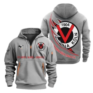 Viktoria Koln Hoodie Reißverschluss, Kapuzenpullover mit Allover-Druck Viktoria Koln BDE3004282553 - Grau
