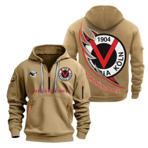 Viktoria Koln Hoodie Reißverschluss, Kapuzenpullover mit Allover-Druck Viktoria Koln BDE3004282553 - Khaki